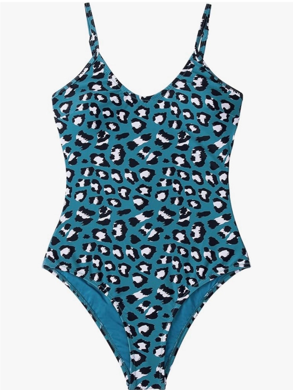 Cupshe Teal Leopard Print One-Piece Swimsuit